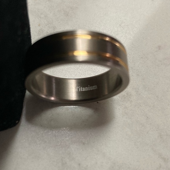 Titanium band 14GP dual ridged inlays Size 10 - Picture 4 of 6